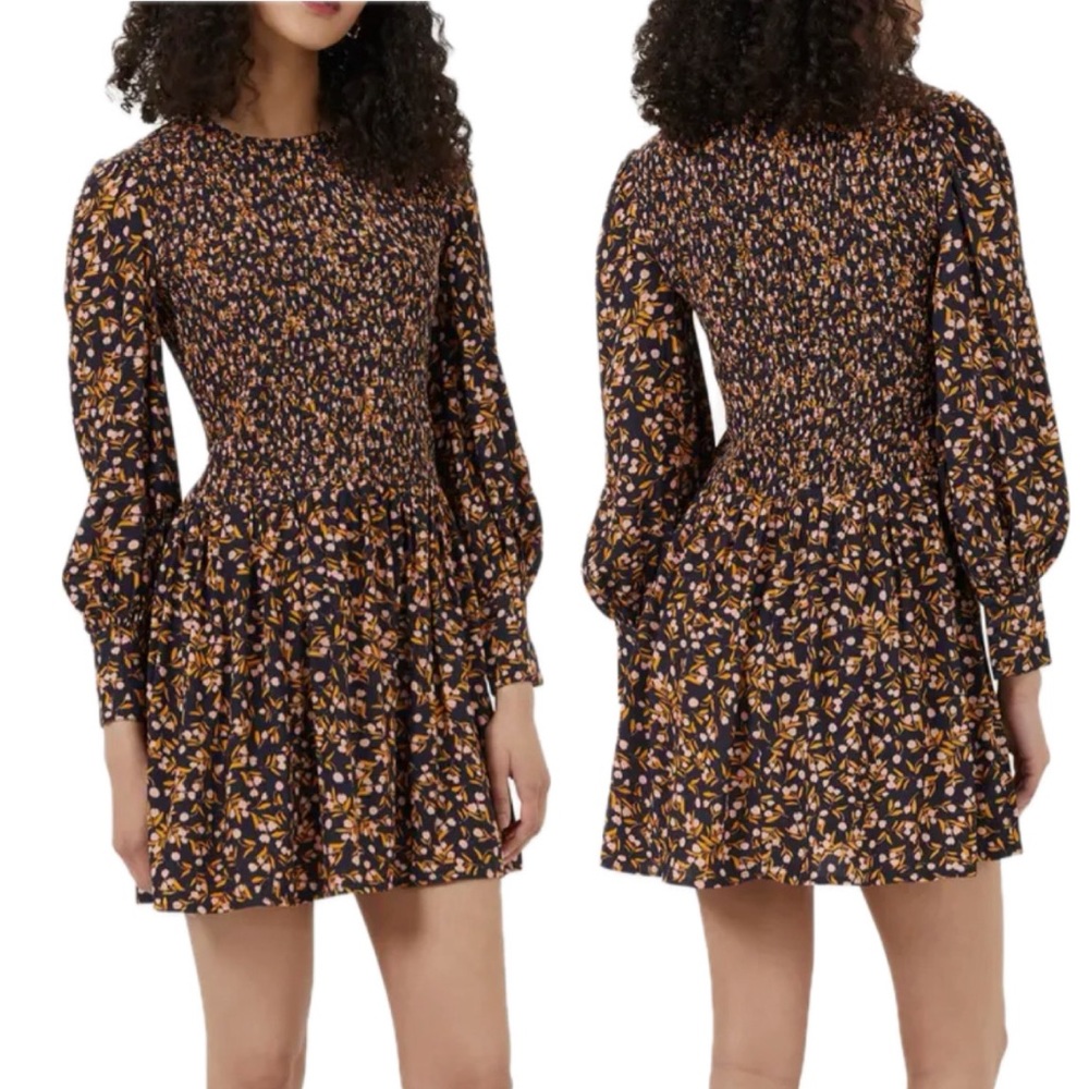 ⭐️NWOT French Connection Floral Smocked Long Balloon Sleeve Dress